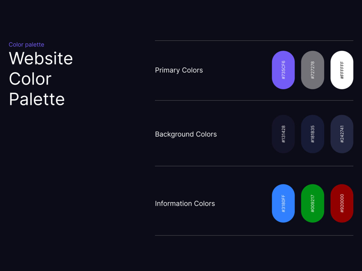 NFT Website Color Palette